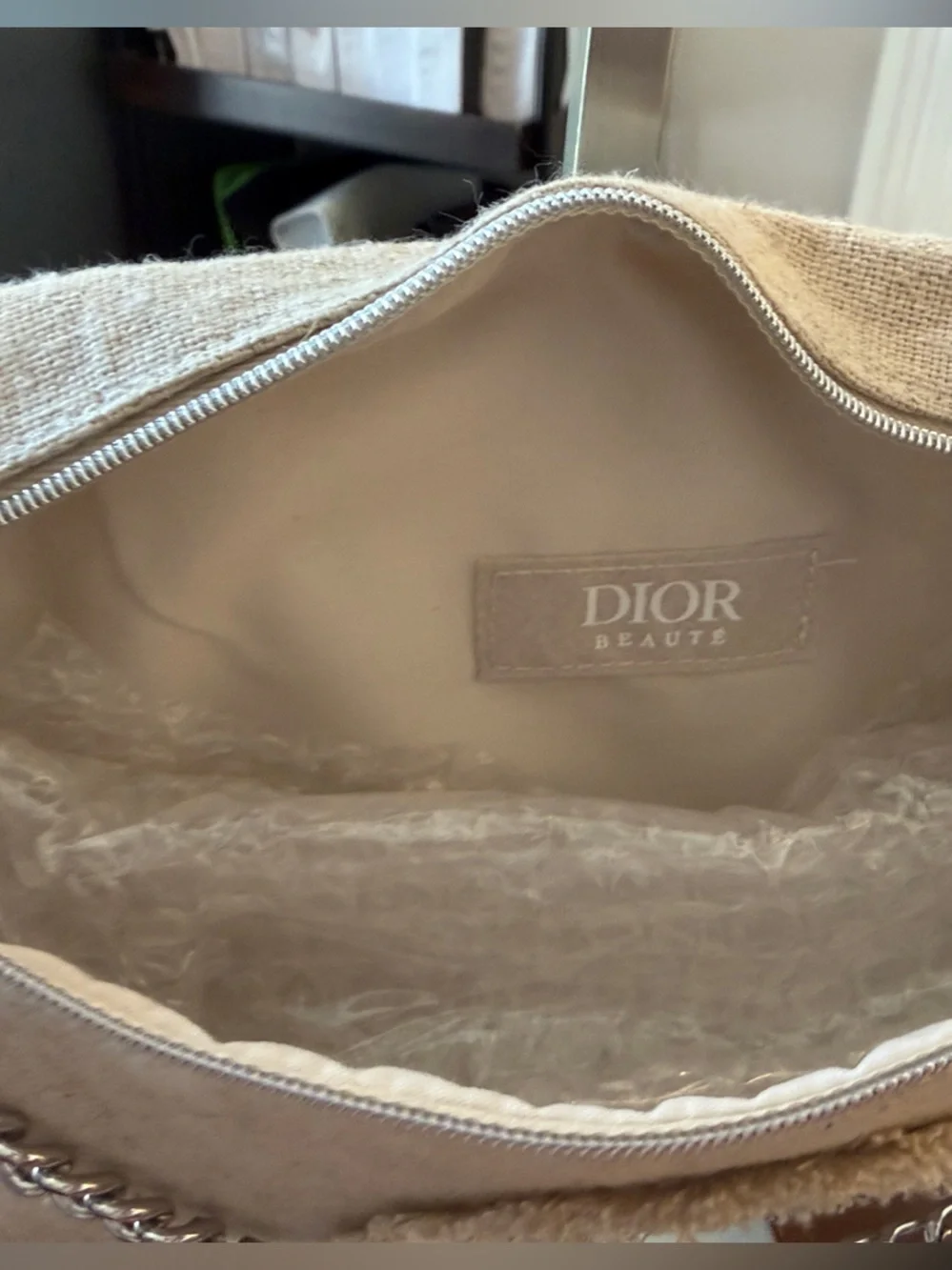 Dior Beige Large Beauty Bag GWP item NWOT